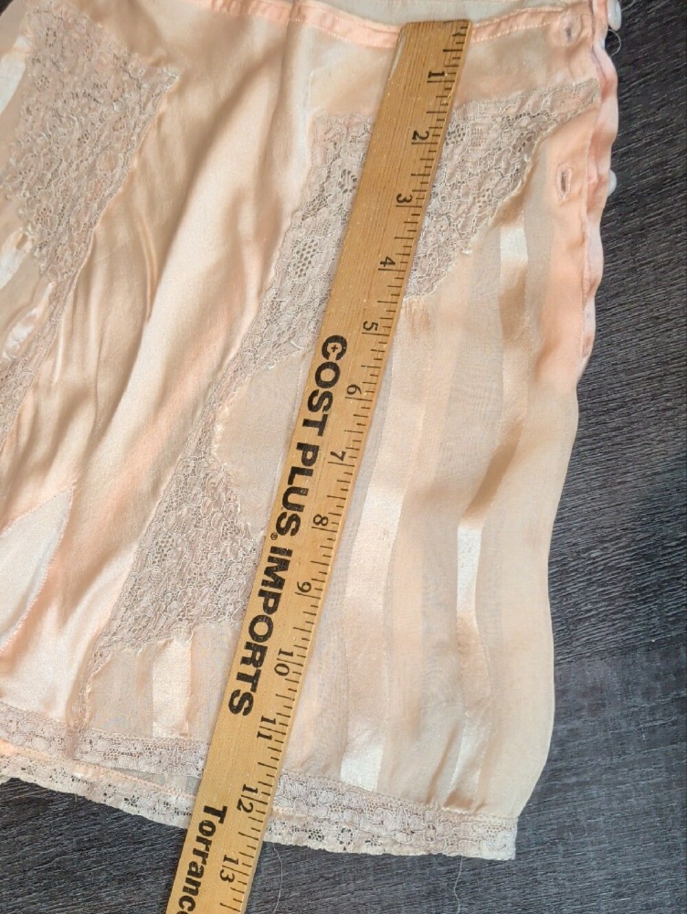 Antique 1920s 30s Silk Tap Pants Peach French Knickers Side Button Art Deco - Picture 16 of 16